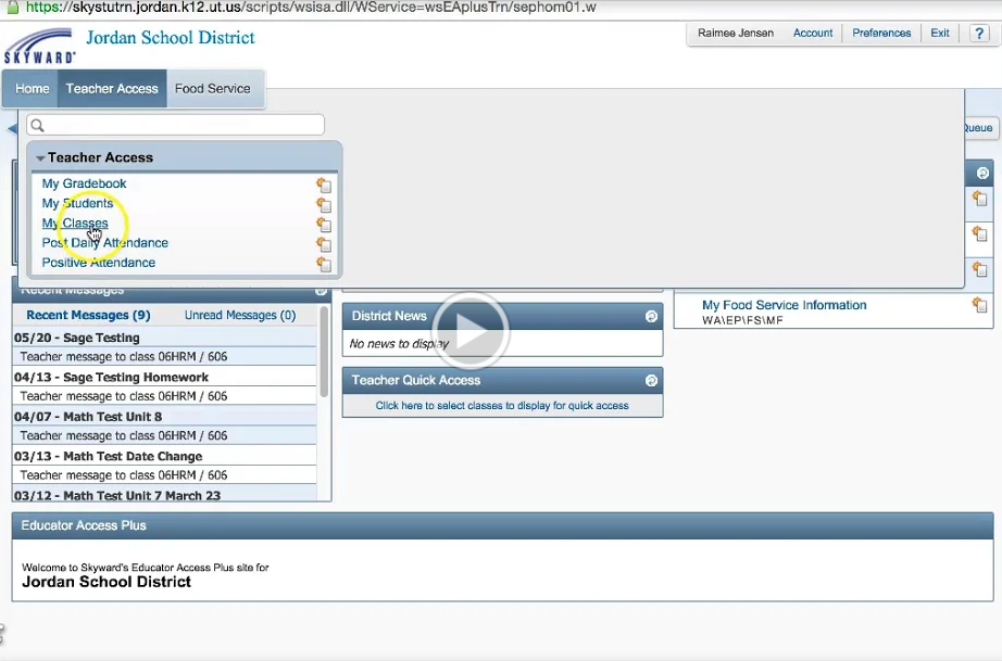 Access to student account information