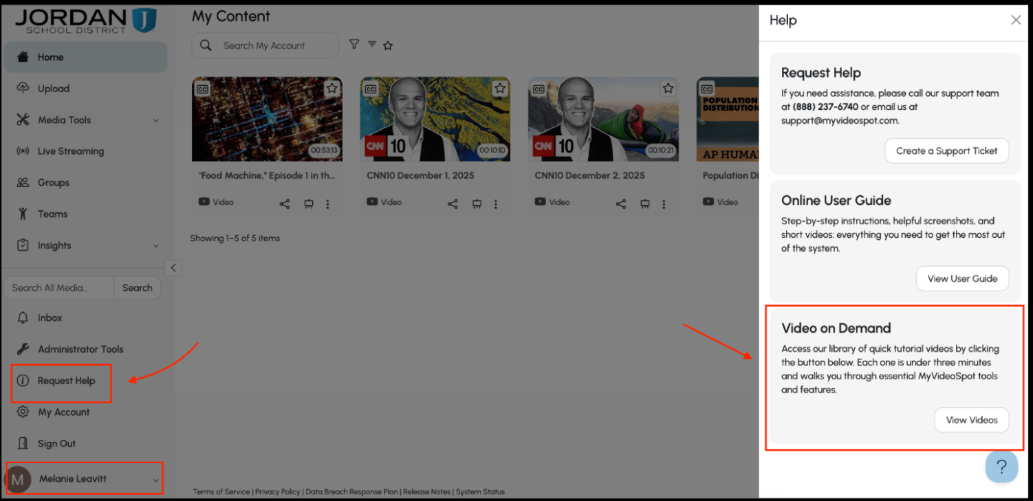 MyVideoSpot Help