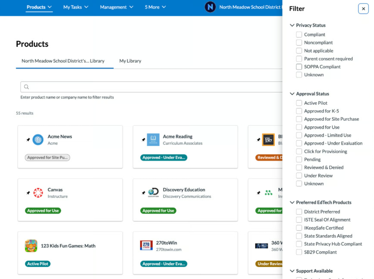New LearnPlatform UI