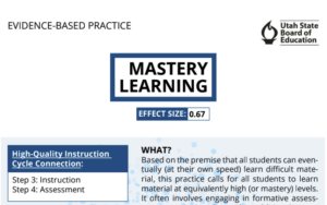 screenshot from Mastery Learning PDF
