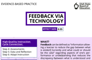 screenshot from Feedback via Technology PDF