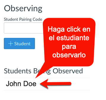 Seleccione a un estudiante para observarlo
